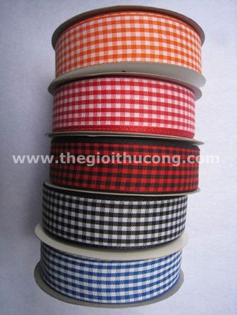 Dây ruybăng sọc caro 2,5 phân