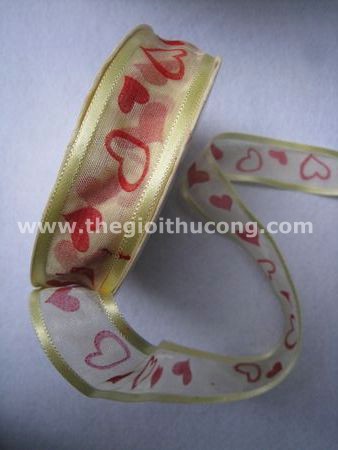Dây ruybăng  voan hình tim có viền 