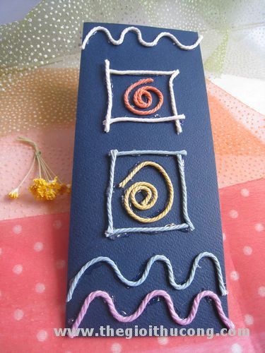 Thiệp xanh uốn dây