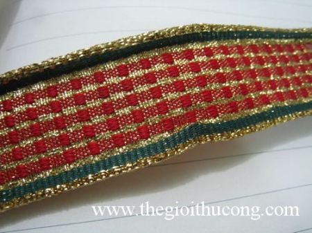 Ruybăng giáng sinh caro viền kẽm