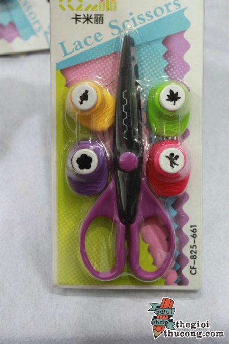 Bộ bấm hình kèm kéo răng cưa