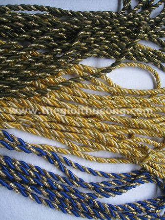 Dây thừng màu cuốn kim tuyến vàng