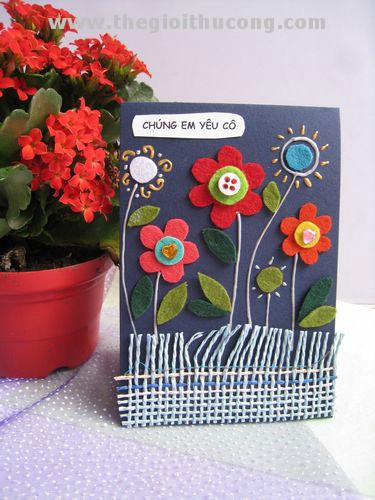 Thiệp chúng em yêu cô