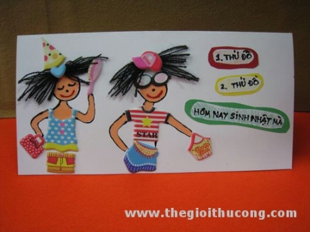 Thiệp cô bạn làm dáng
