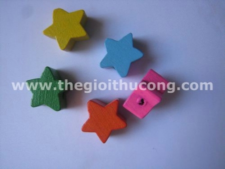 Nút gỗ hình sao nhiều màu