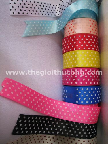 Dây ruybăng chấm bi bản to 5cm