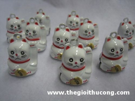 Lục lạc mèo thần tài trắng