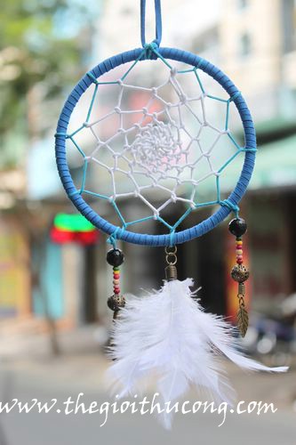 Dreamcatcher mẫu 5 ( xanh - trắng)