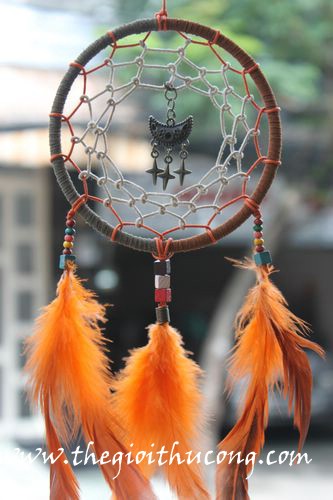 Dreamcatcher mẫu 4 ( cam - mặt vintage)