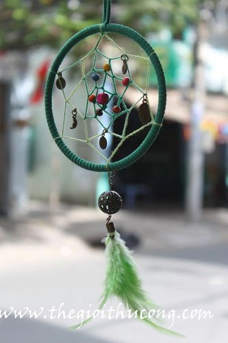 Dreamcatcher mẫu 7 ( xanh lá - trắng)
