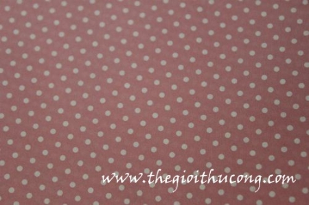 Giấy vintage - chấm bi hồng
