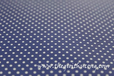 Giấy vintage - chấm bi xanh dương