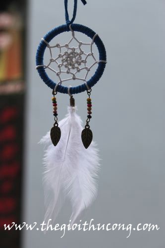 Dreamcatcher mẫu 8 ( xanh trắng 5cm)