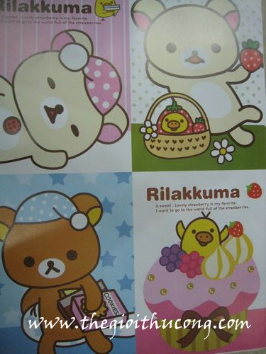 Giấy hoạt hình gấu nâu-trắng và bánh