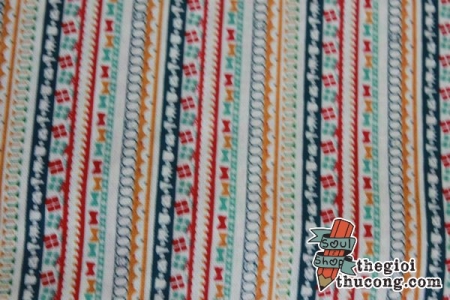 Vải vintage 29 - sọc nhiều màu