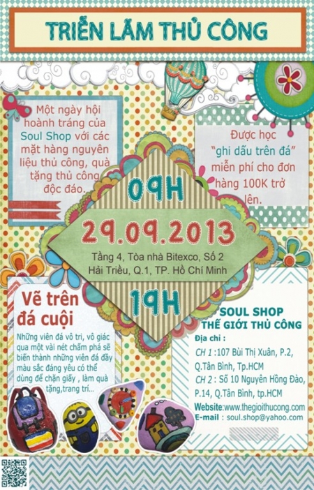 Triễn lãm thủ công và " vẽ trên đá" đây!!!