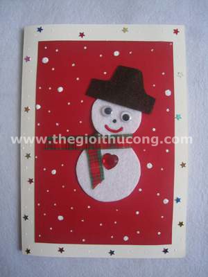 Thiệp Ông già tuyết quấn khăn